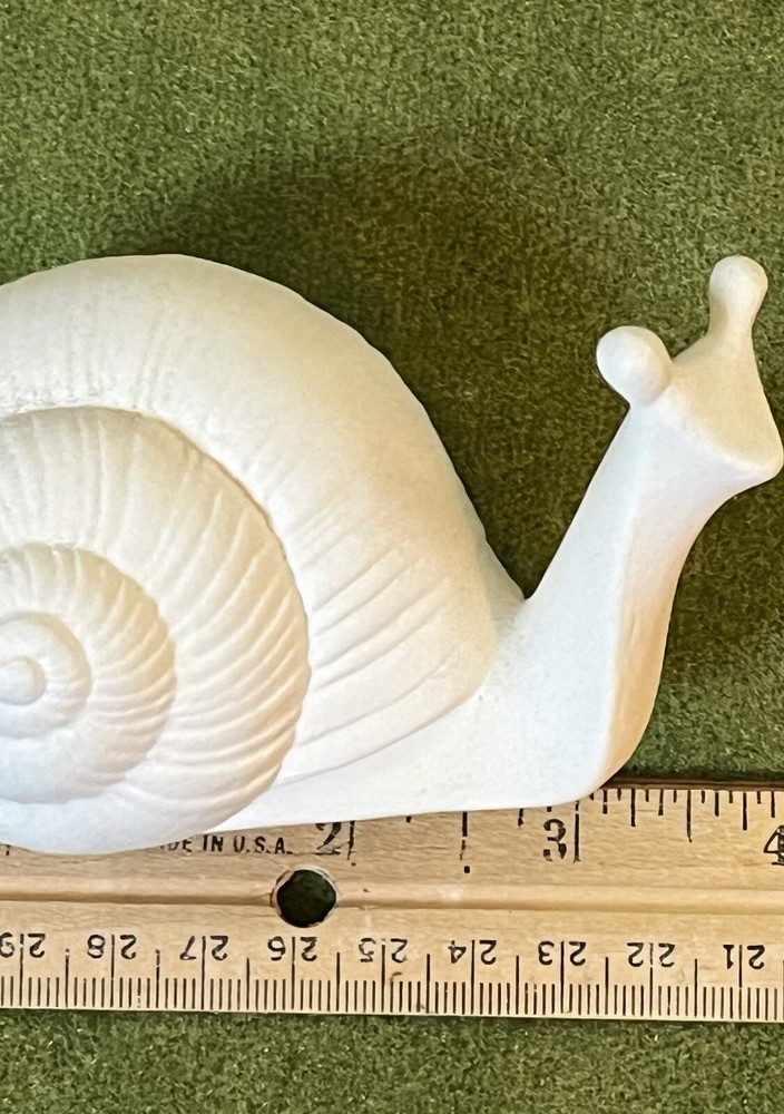 Ceramic Bisque-Unpainted 4” Small-SOLID -1/2 lb. SNAIL Statue-Ready 4 U To Paint