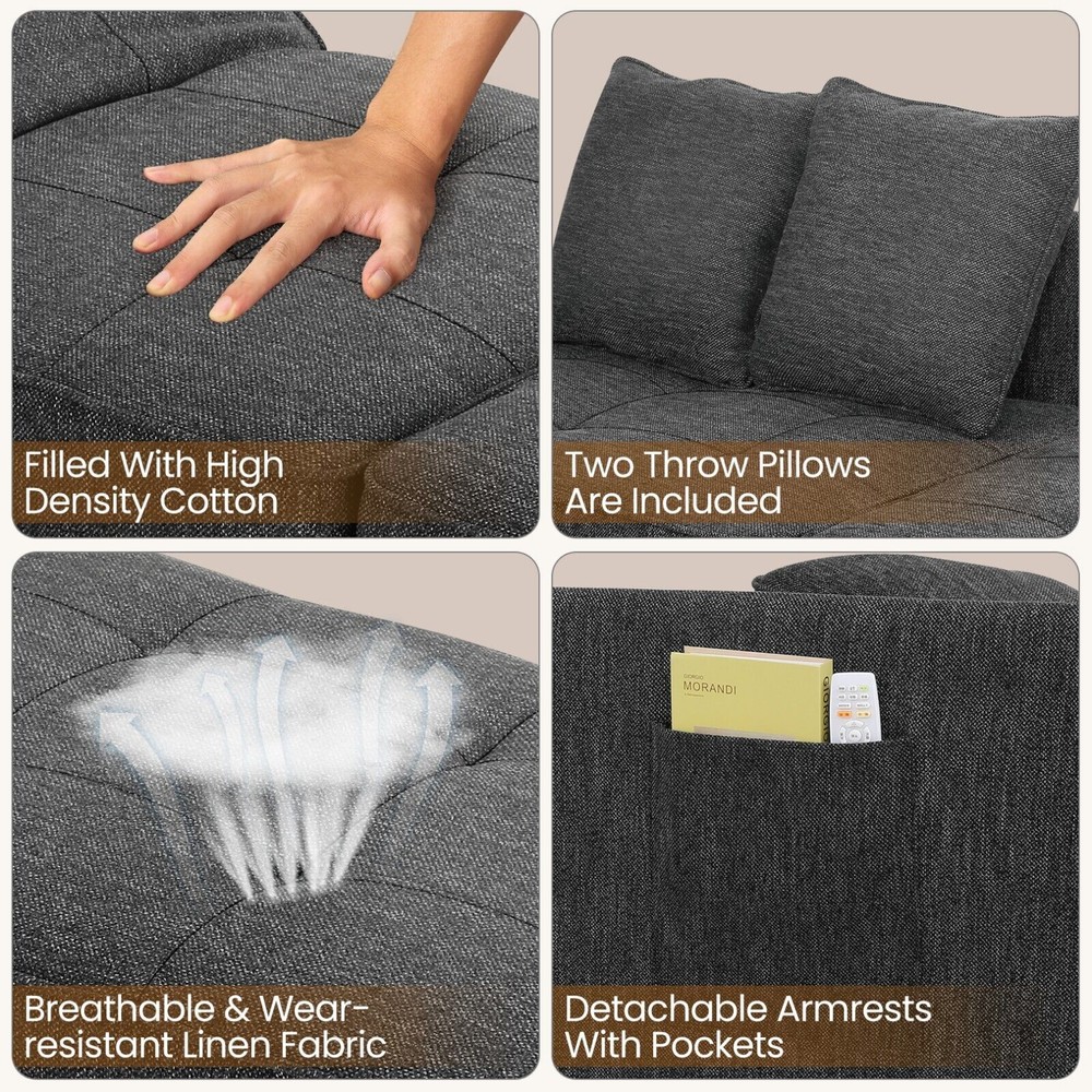 ⭐Folding Ottoman Sofa Bed Convertible Chair 4-in-1 Multi-Function Sleeper Sofa_⭐