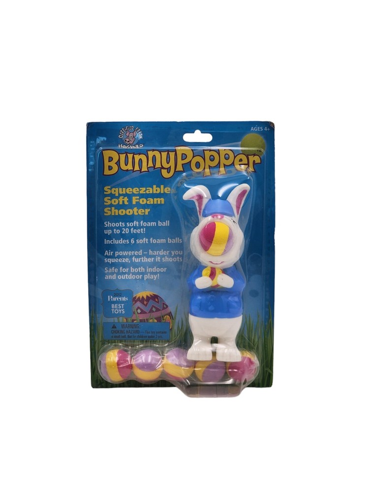 Hog Wild Easter Bunny Popper Squeezable Soft Foam Shooter 2012 Vintage Toy