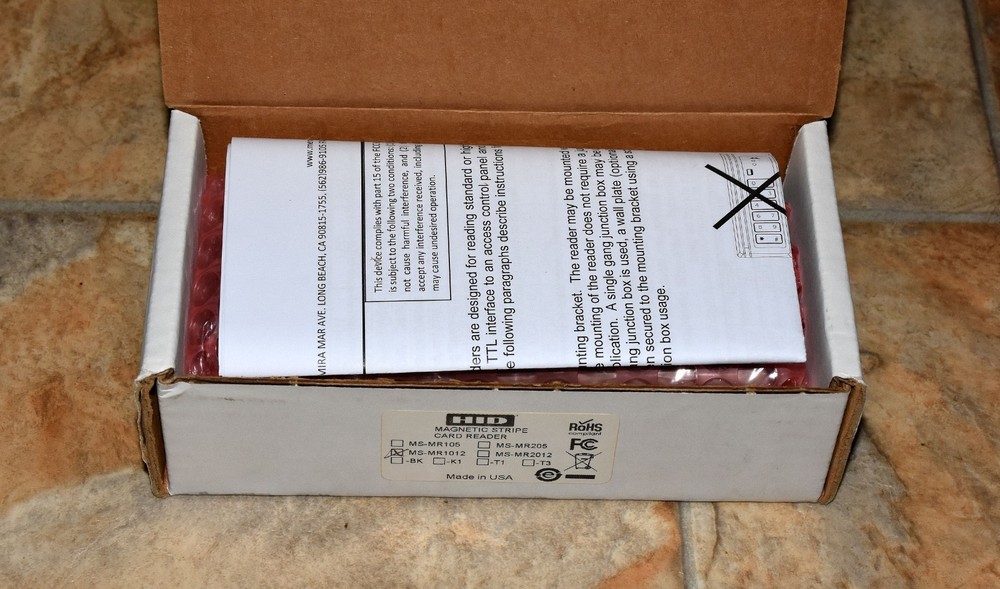 NEW HID / Mercury Security MS-MR1012 Magnetic Stripe Card Reader MR1012 Grey