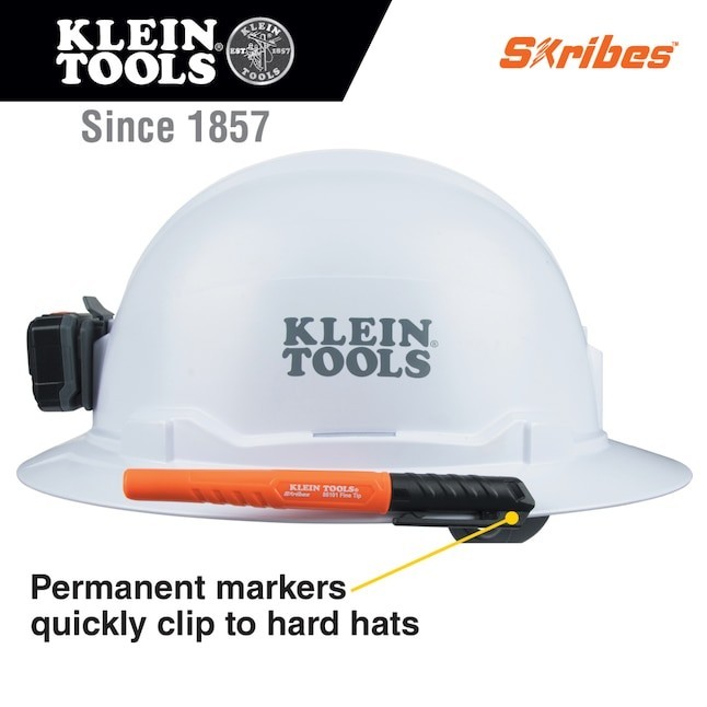 Klein Tools Skribes Fine Tip Permanent Markers, Black, 4-Pack