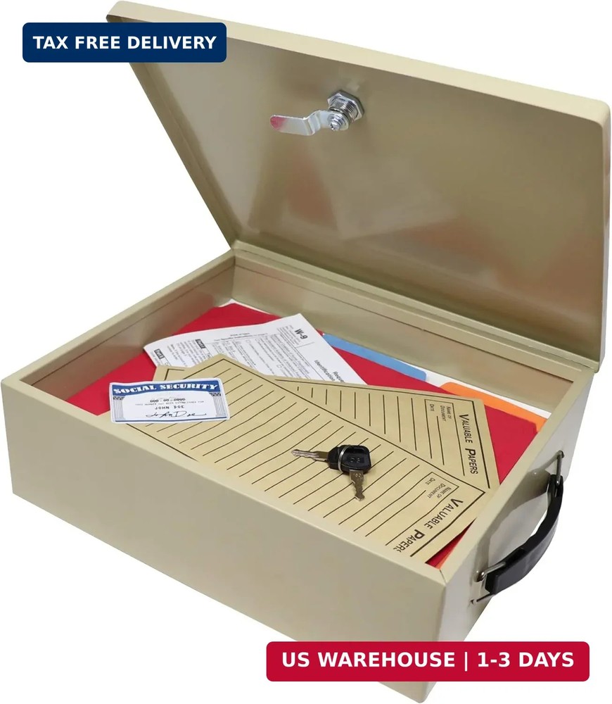 Fire-Retardant Security Box with Keyed Lock