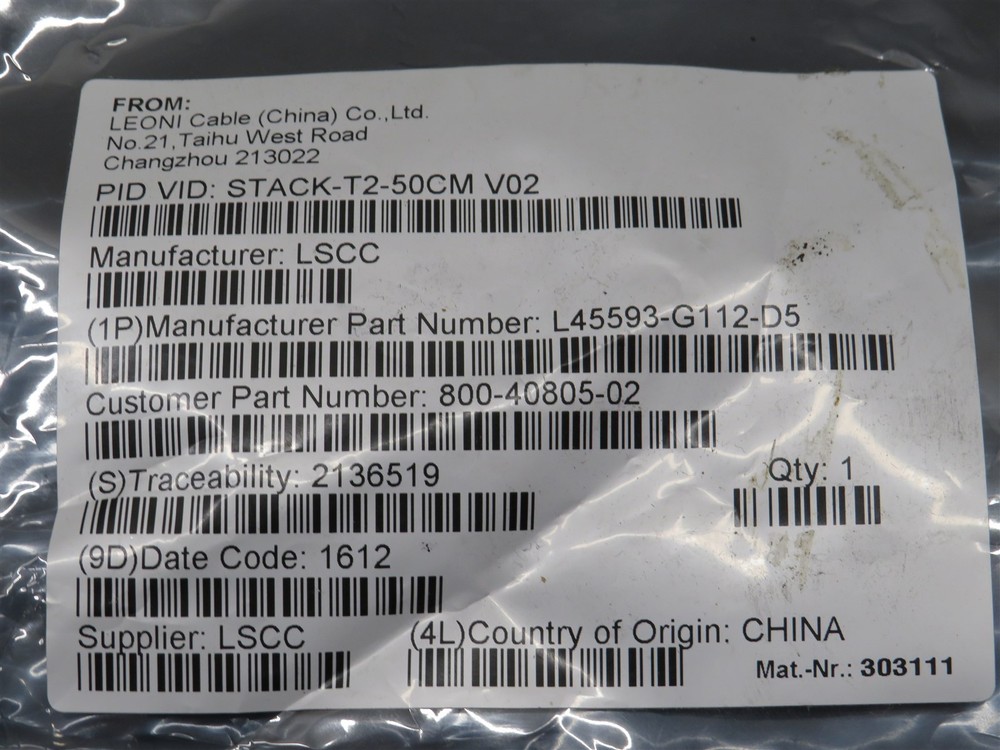 Open Box Genuine Cisco STACK-T2-50CM Stackwise Stacking Cable 50CM