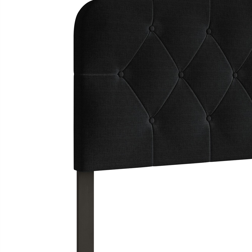 HOME DESIGN Albany Full Size Tufted Upholstered Headboard, Camelback Silhouet...