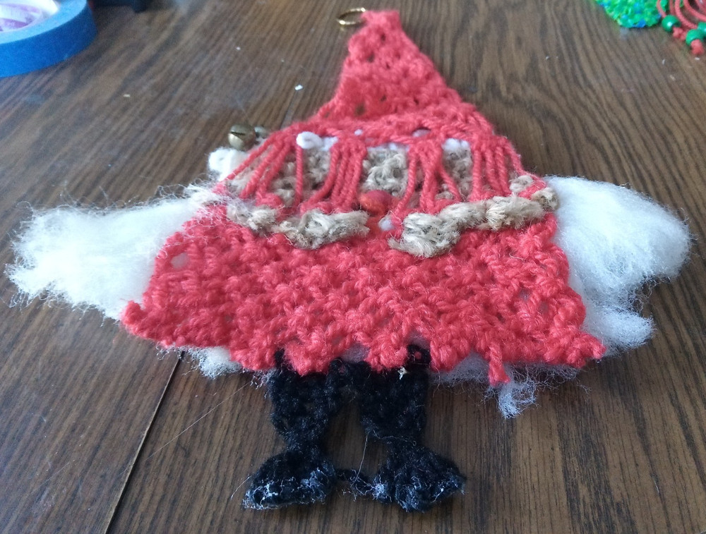 Crotched Santa Claus With Bells Wall Hanging