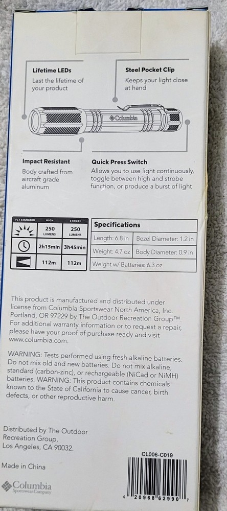 Columbia & Brookstone, 2- Flashlights,