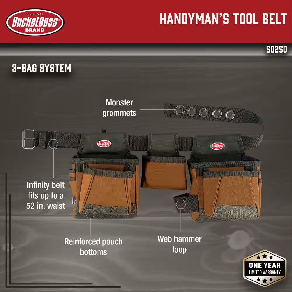 11-Pocket Handyman'S Work Tool Belt Rig