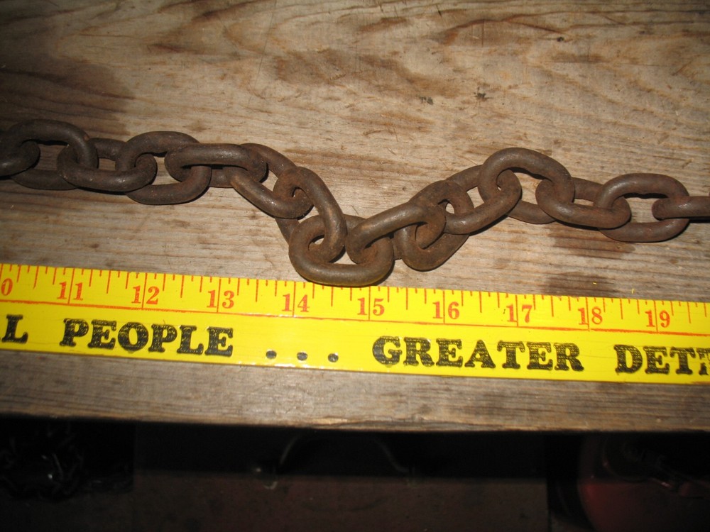 USED LIFTING TOWING LOGGING CHAIN 33" WITH HOOK & SHACKLE