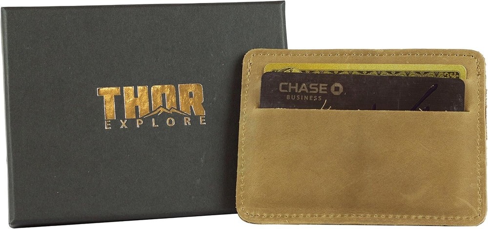 THOR FRONTIER WALLET - THIN PROFILE - FULL GRAIN LEATHER - SADDLE BROWN
