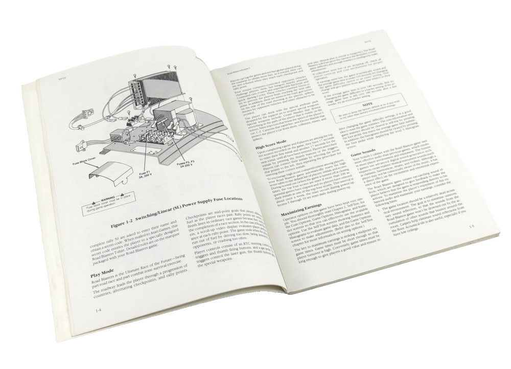 Atari RoadBlasters Arcade Game Operations Manual 1987