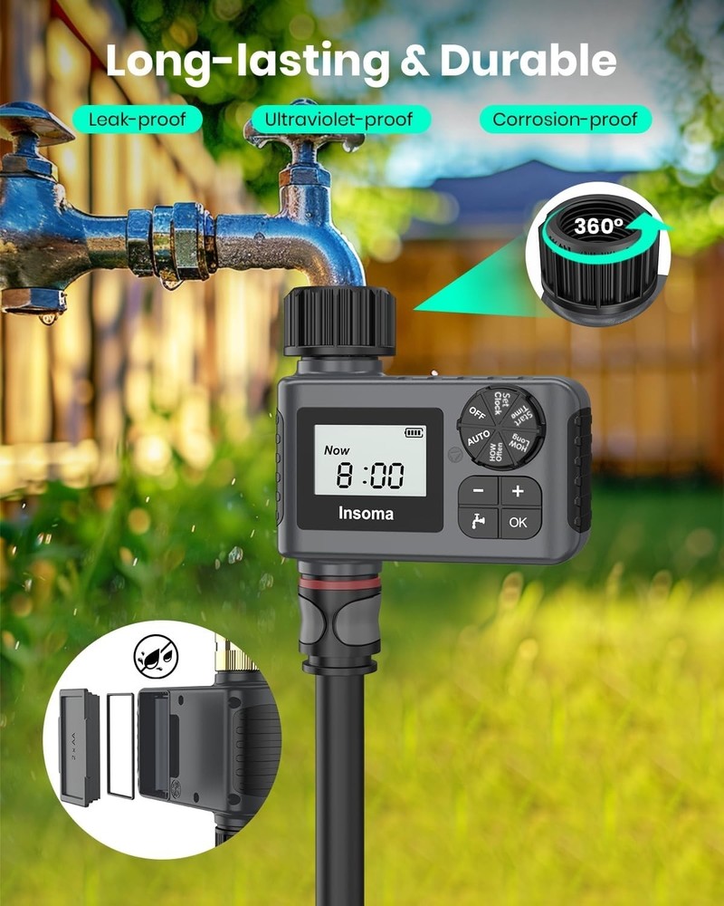 Programmable Garden Hose Timer 1 Outlet LCD Automatic Watering Irrigation System