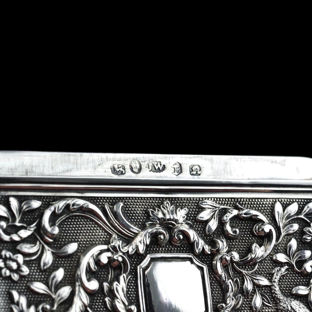 Antique Georgian Solid Silver Card Case with Gorgeous Decorations - Willmore 183