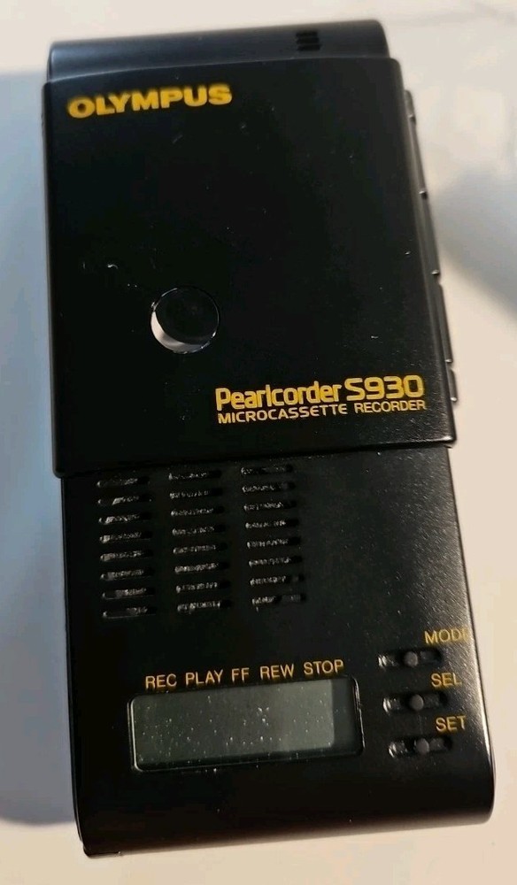 OLYMPUS PEARLCORDER S930 Handheld Microcassette Audio Recorder Working