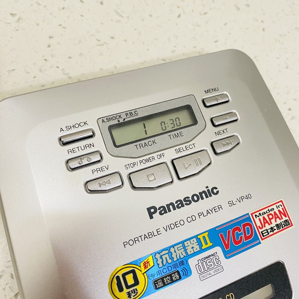 Vintage PANASONIC SL-VP40 Portable Video CD Player VCD FULLY TESTED