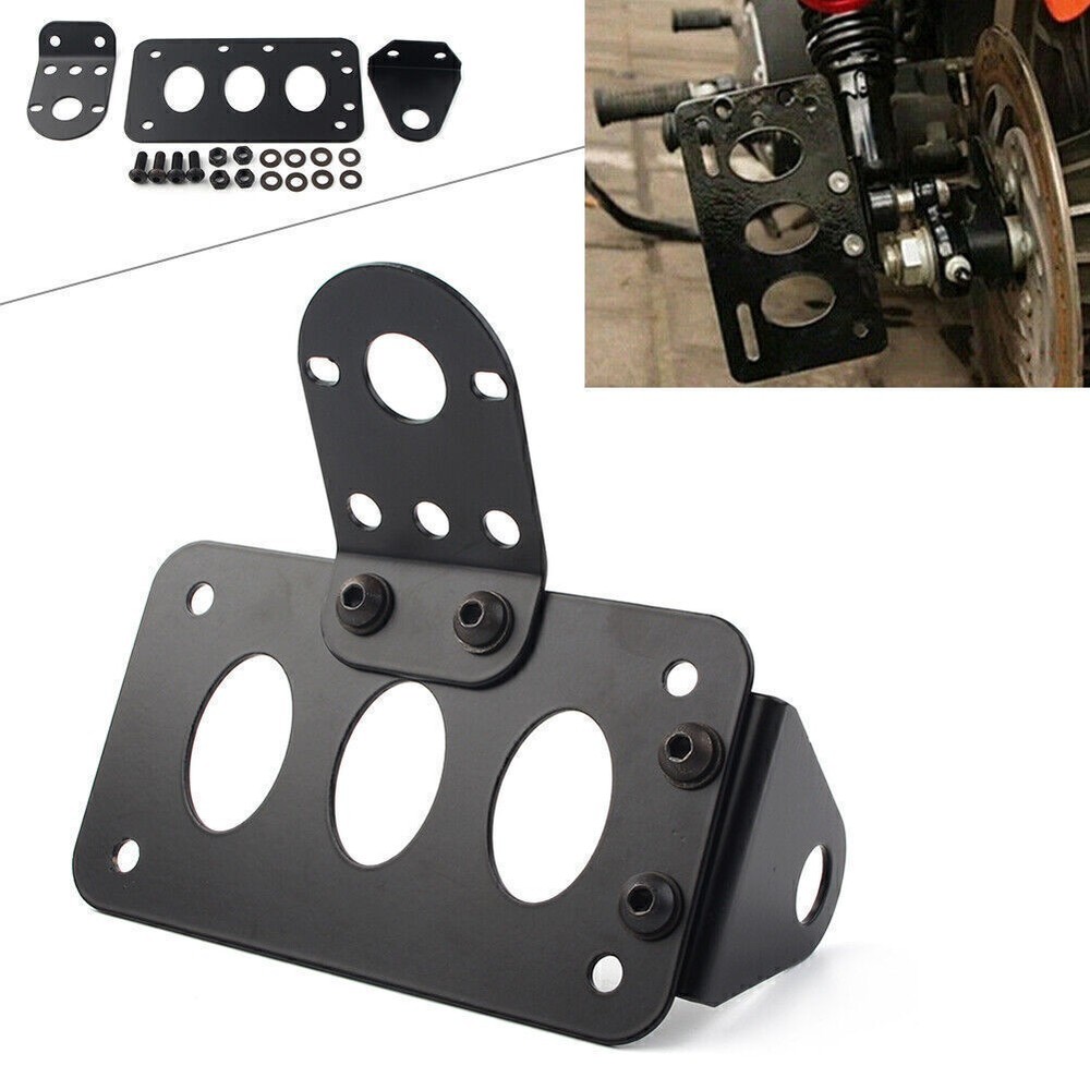 For Harley Choppers Side Mount Motor Tail Light w/ License Plate Bracket Holder