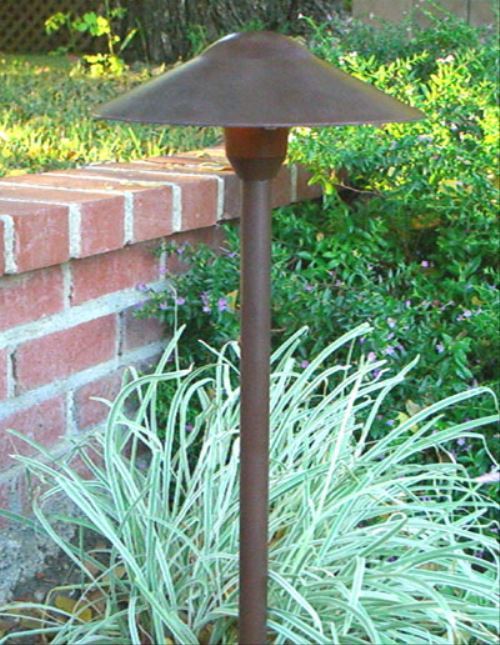 Landscape Low Voltage Lighting - Mushroom Path Light In Rust Finish Pack of 6