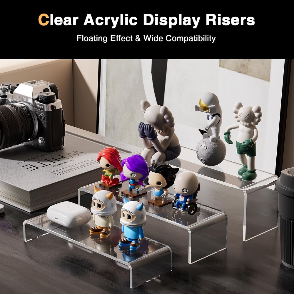 Acrylic Display Risers Stand: 3Pcs 12" Large Acrylic Risers Thickened to 5mm ...