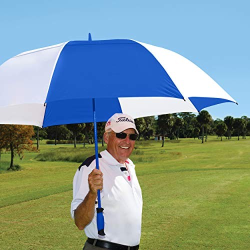 The Paramount Vented Large 64 inch Windproof Automatic Open Royal Blue & White