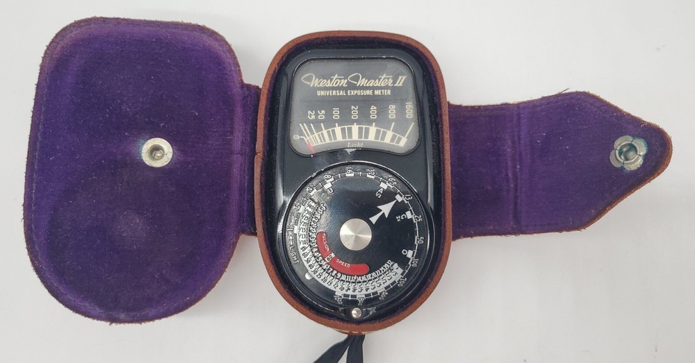 Vintage Weston Master II Camera Universal Exposure Light Meter Leather Case