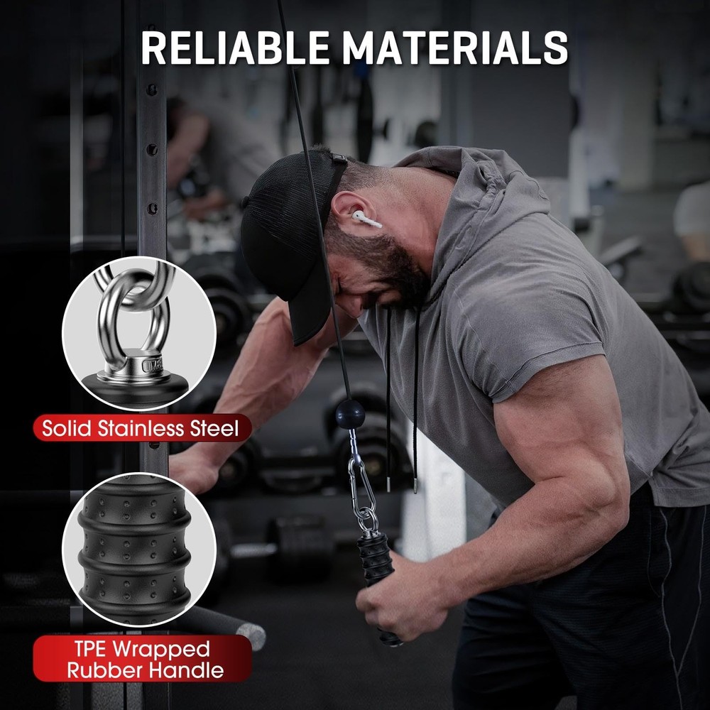 Anobeyi LAT Pulldown Grip Cable Machine Attachment, Black-1pc( Single Handle)