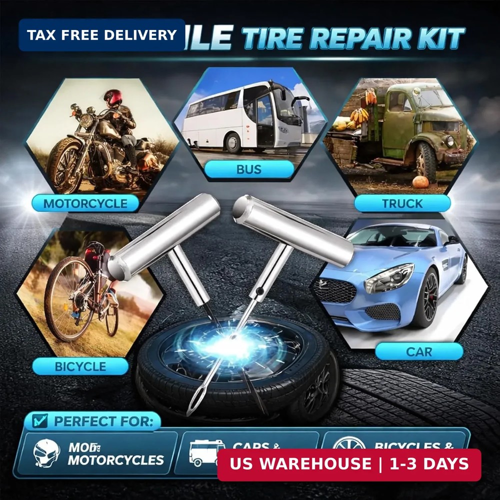 Auto Stainless Steel Solid T-Handle Set - Pro Heavy Duty Spiral Probe & Split Ey