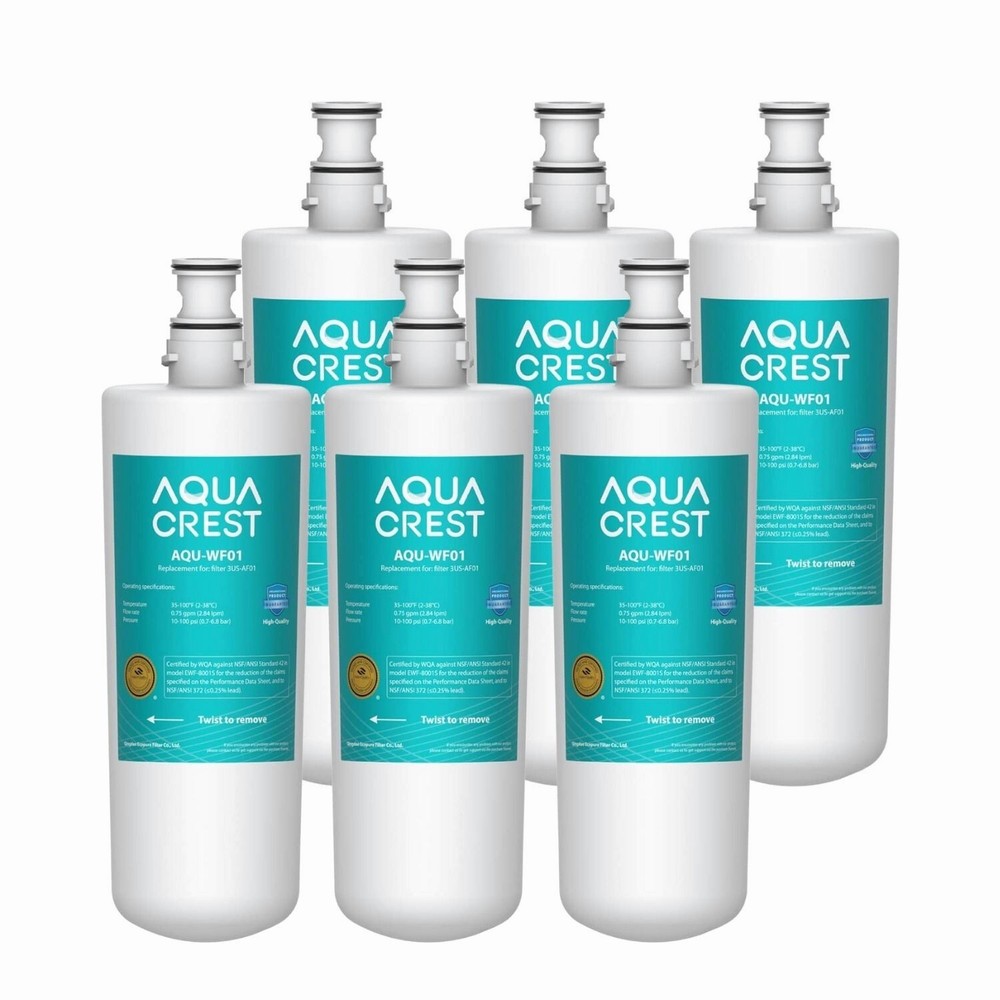 AQUA CREST 3US-PF01 Under Sink Water Filter，Pack of 6
