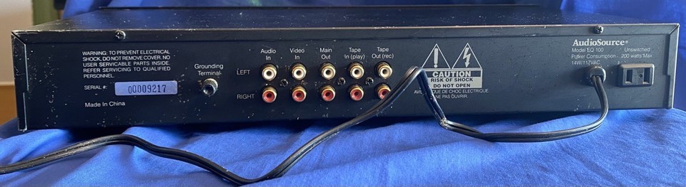 Audiosource Model EQ 100 Stereo Sound System 2 Channel Graphic Equalizer