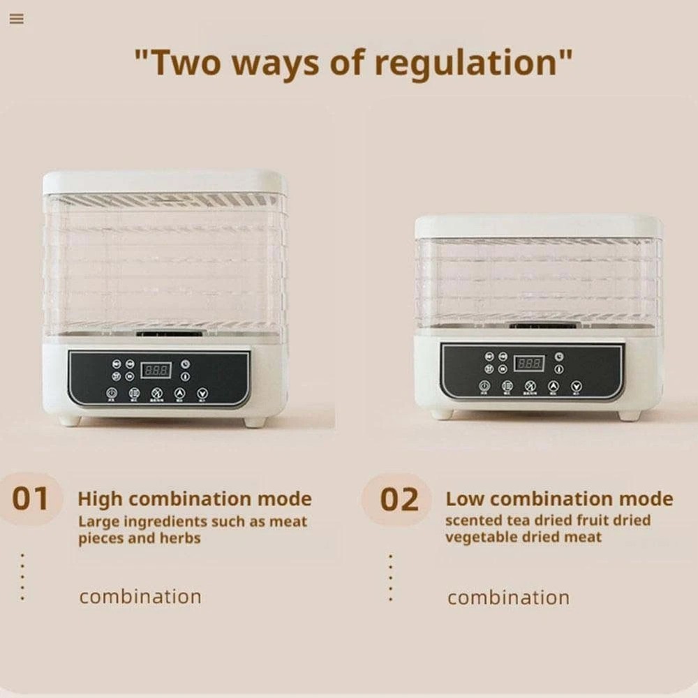 5 Trays Food Dehydrator Machine Adjustable Timer 160W Jerky Fruit Meet Drying US