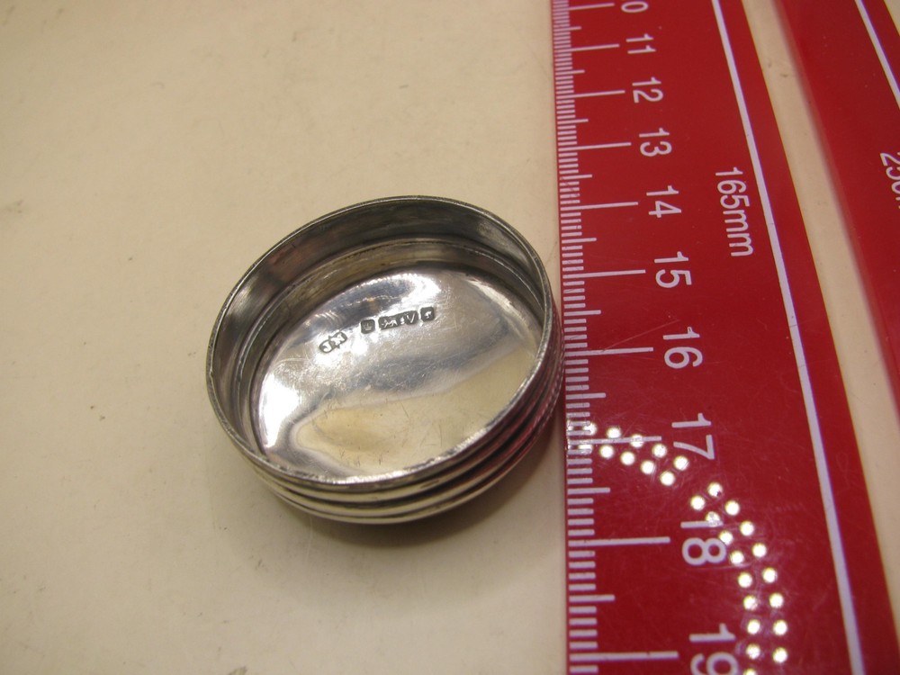 Antique Sterling Silver & Glass Circular Dressing Table Storage Box Vanity Jar