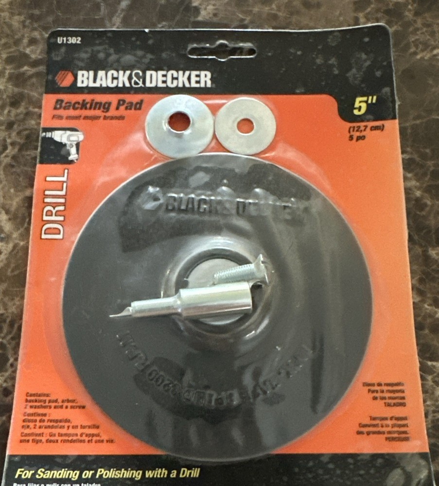 Black & Decker U1302 5" Backing Pad New