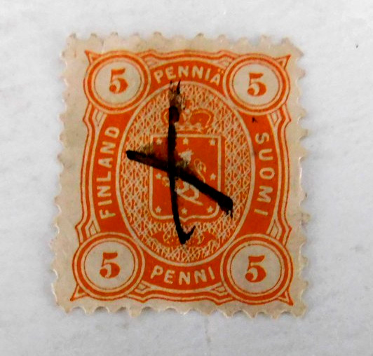 Finland #18 Used/Fine, Pen cancel, 1875, one perf missing