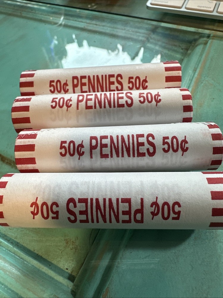 LINCOLN SHIELD CENT ROLL 50 COINS UNCIRCULATED UNKNOWN MINT. Shield On Both End.