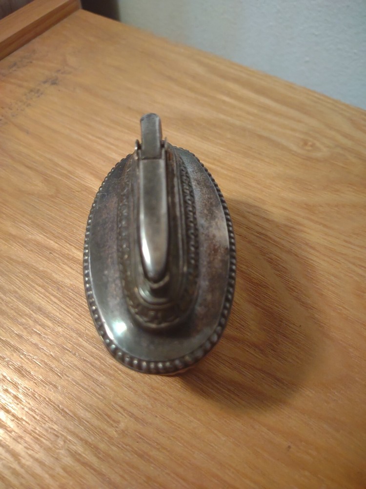 Ronson QUEEN ANNE Table Lighter Silver Plated Vintage Heavy Classic Decor