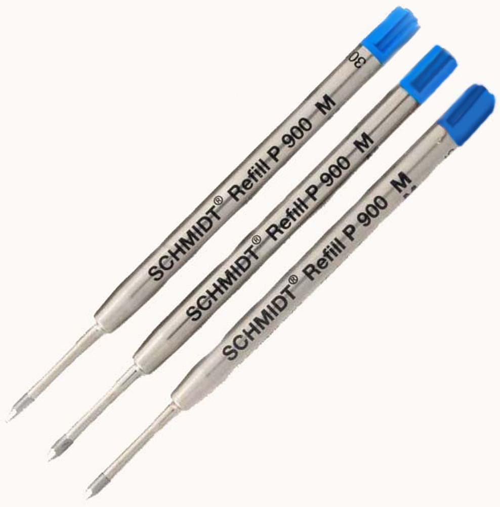 3 Pack Tactical Pen Blue Ink Ballpoint Refills Medium Point Hauser by Schmidt