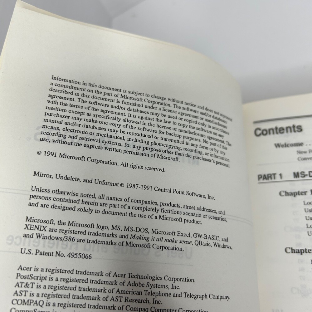 Vintage Microsoft MS-DOS Version 5.0 User’s Guide And Reference DTK Computer