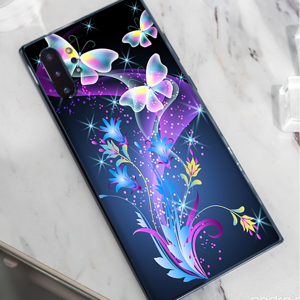 Skins Decal Wrap for Samsung Note 10 Plus glowing butterflies in flight