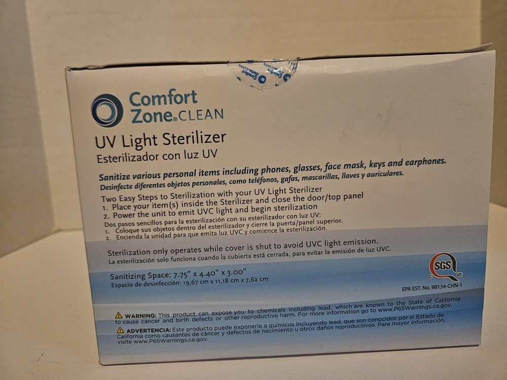 Comfort Zone Clean UV Light Sterilizer CP2013