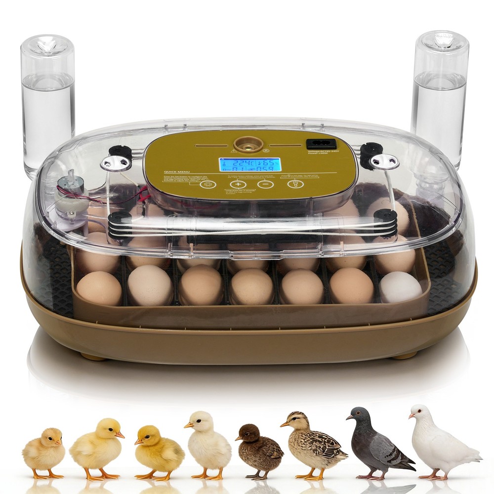 Fully Automatic 24 Egg Incubator Temperature Control Digital Chicken Egg Hatcher