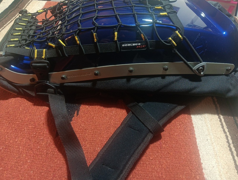Boblbee hard shell backpack.