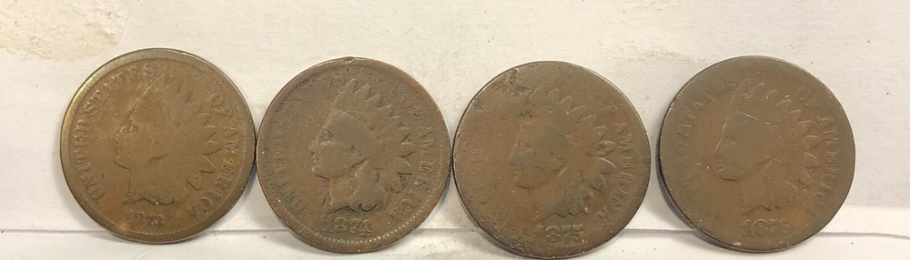 1873 - 1876 indian head Cents                                              (B-3)