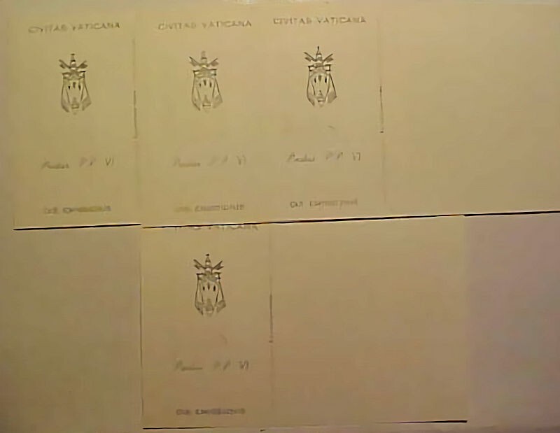 VATICAN MAXICARDS 4 DIFF 1971