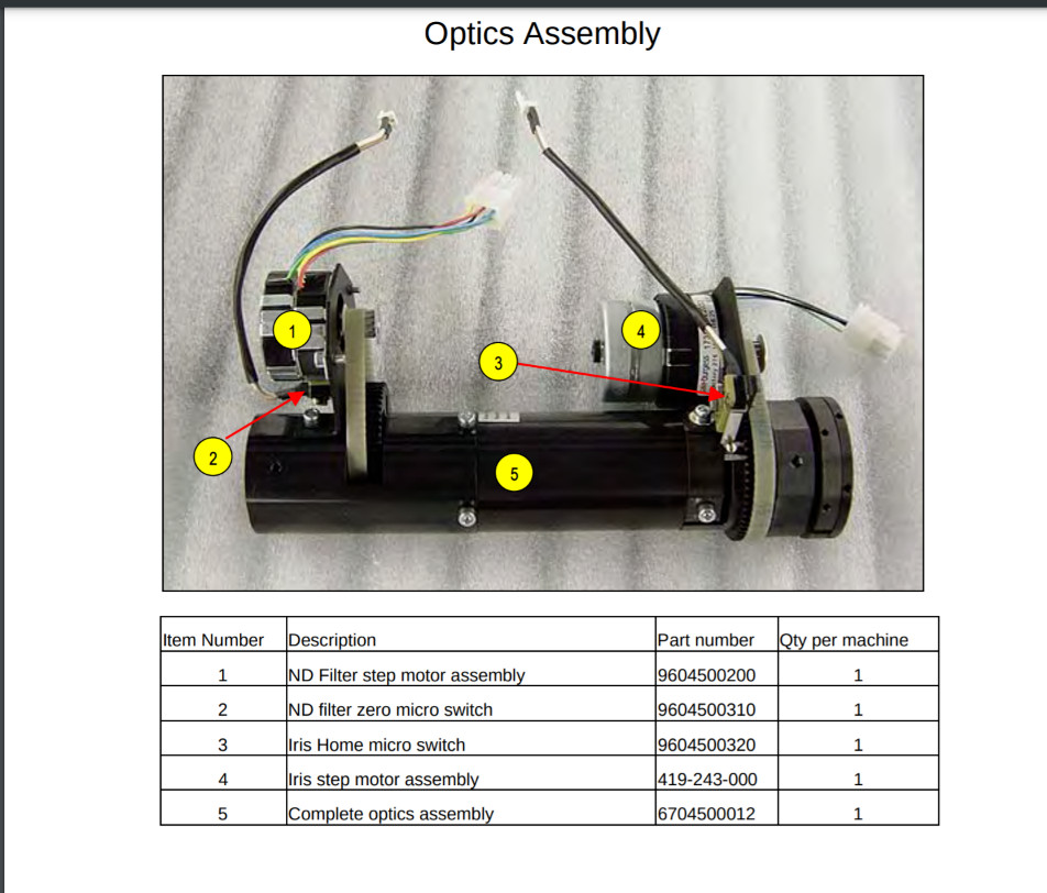 Mitsubishi DPX2 Optics Assembly 6704500012