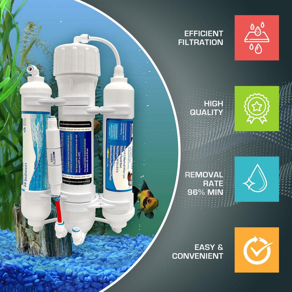 3 Stage Reverse Osmosis Countertop Portable Tank-Less Space Saver 50 GPD System