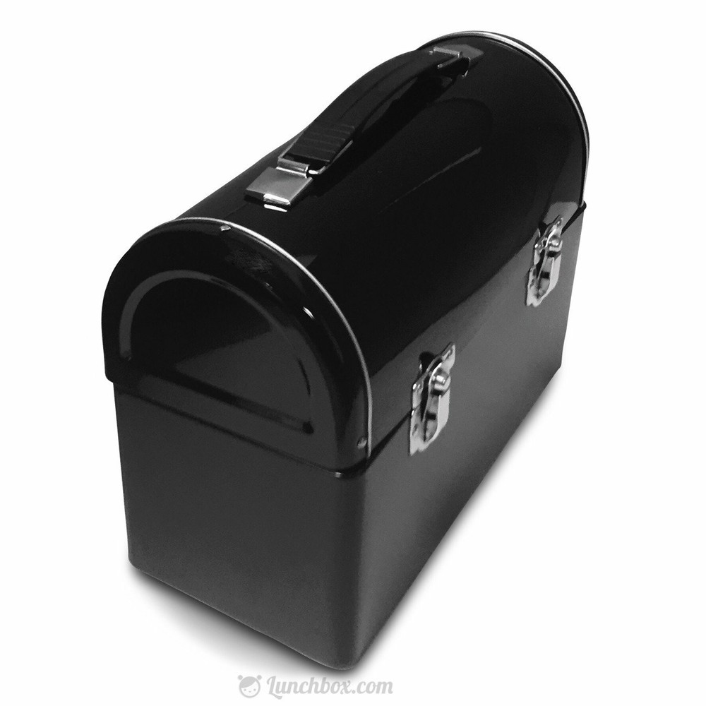 Plain Metal Dome Lunchbox - Black - Made For Customizing, Gifting, & Packaging