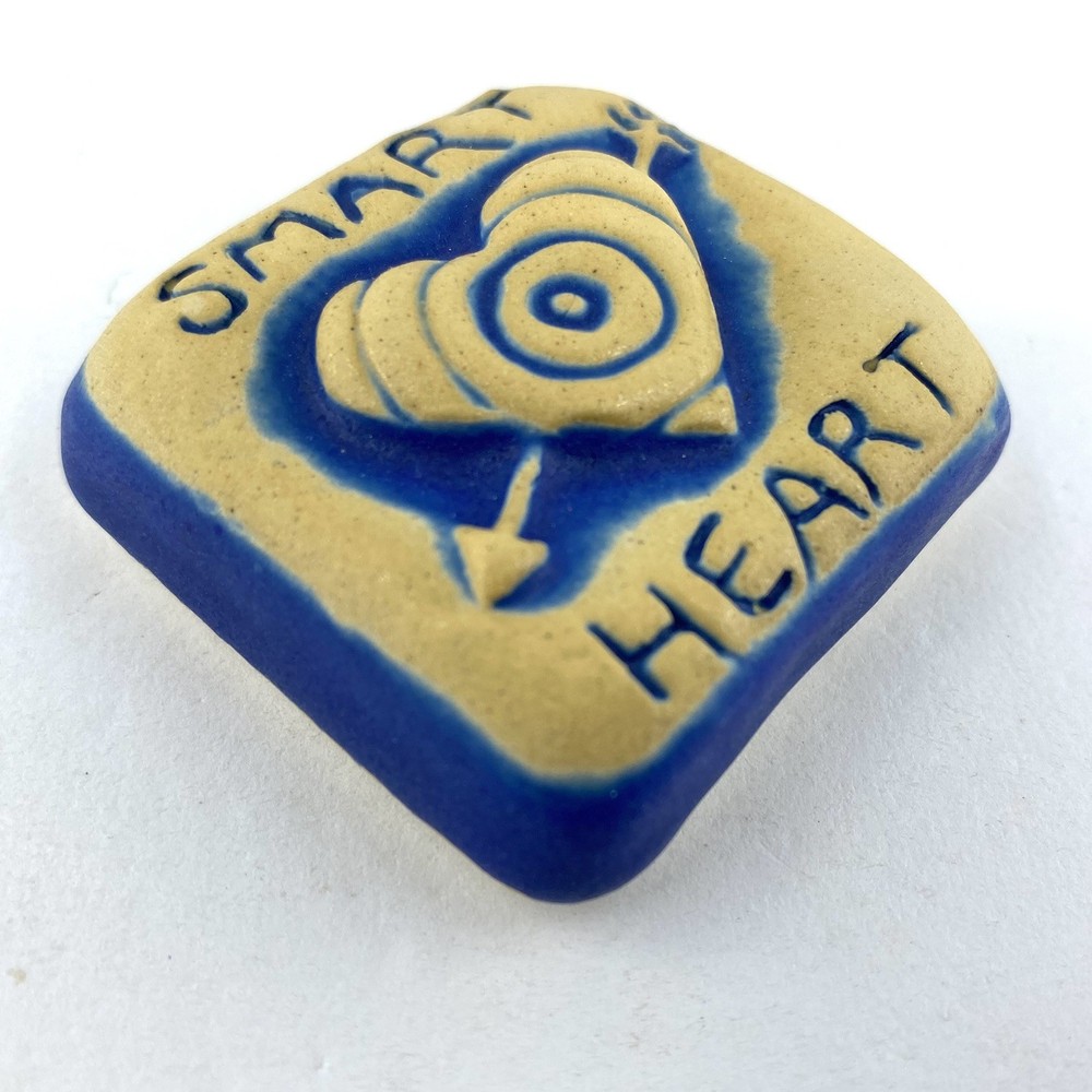 Smart Heart 2x2" Ceramic Art Tile by Gretchen Kramp