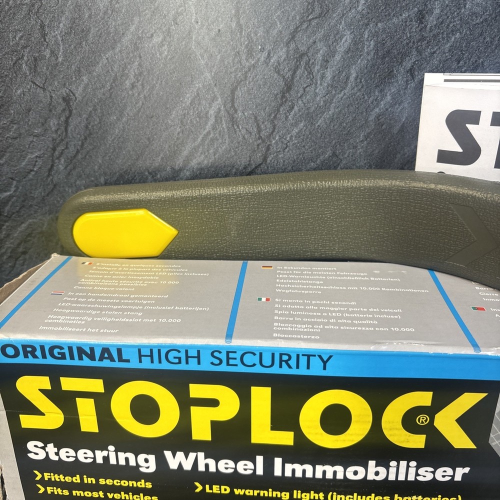StopLock Original High Security with LED Car Van Anti Theft Steering Wheel Lock