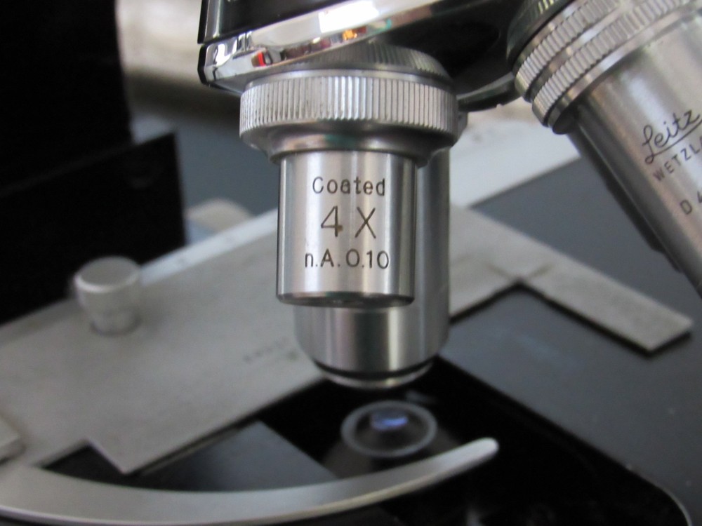 Leitz Wetzlar Compound Microscope Phase Contrast Disc Tested Optics