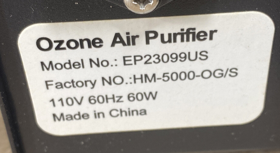 Ozone Air Purifier EP23099US tested