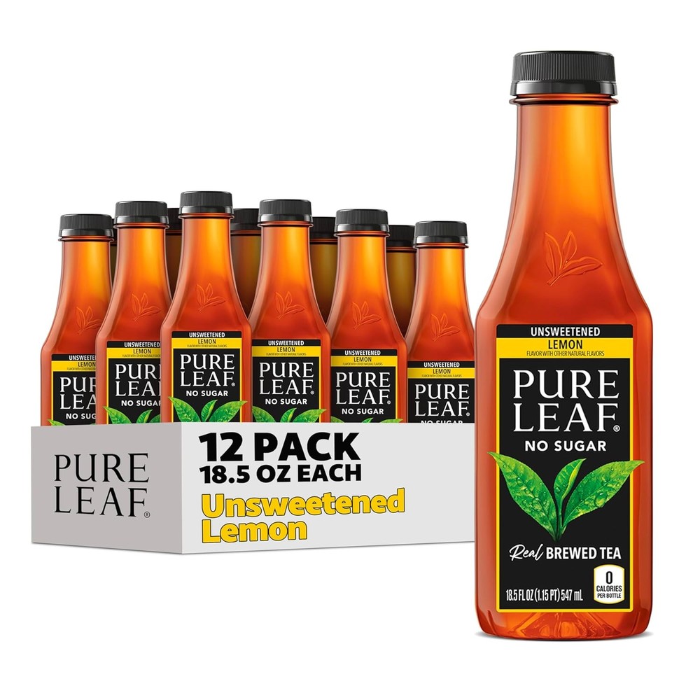 Pure Leaf Iced Tea, Unsweetened Real Brewed Tea, Zero Sugar & Zero Calories, 18