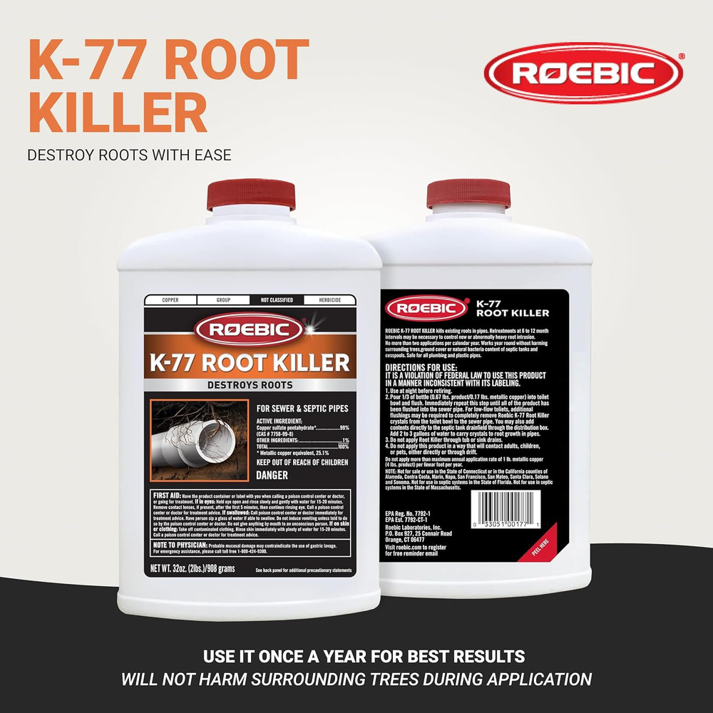 K-77 Granular Tree Root Killer, Chemical Septic System, Drain Field and Sewer Li